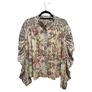 NWT Free People Small Maraya Printed Top Antique Combo Cotton Floral Boho